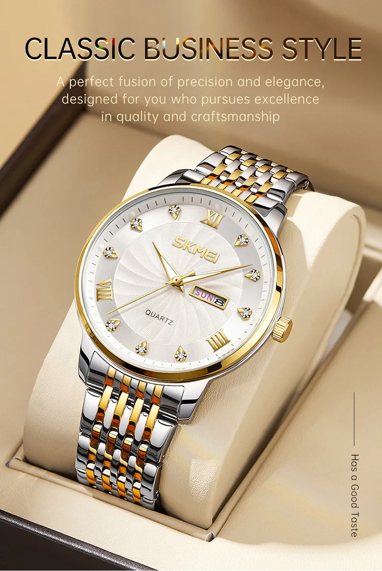SKMEI Fashion Design Waterproof Time Movement Quartz Watch Business Watch For Men Women Luxury Date Week Wristwatch Reloj Hombre