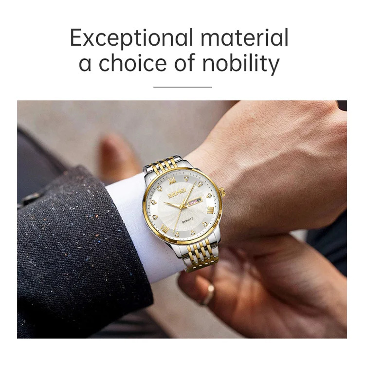 SKMEI Fashion Design Waterproof Time Movement Quartz Watch Business Watch For Men Women Luxury Date Week Wristwatch Reloj Hombre