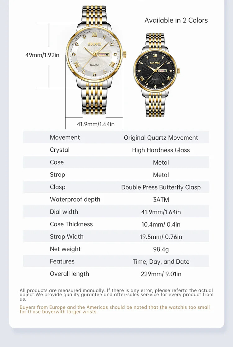 SKMEI Fashion Design Waterproof Time Movement Quartz Watch Business Watch For Men Women Luxury Date Week Wristwatch Reloj Hombre