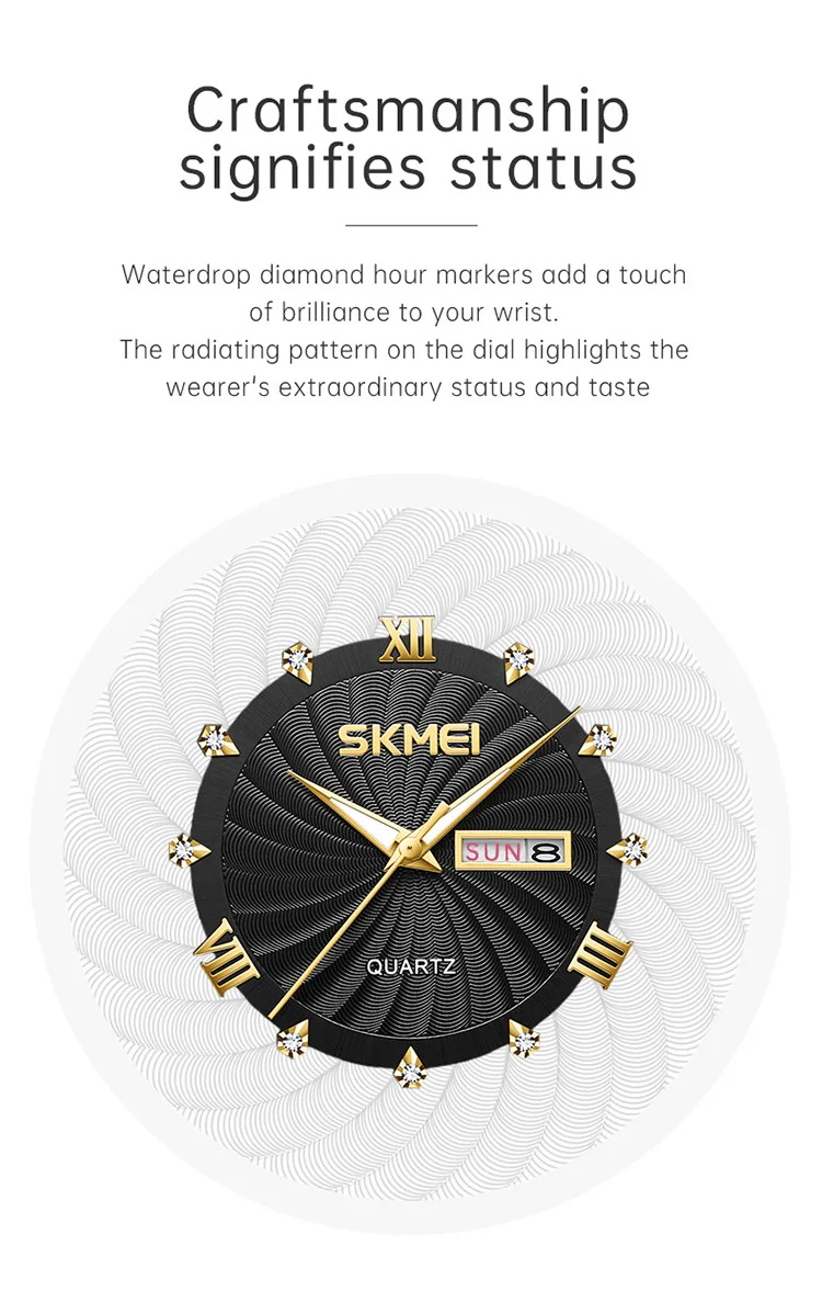 SKMEI Fashion Design Waterproof Time Movement Quartz Watch Business Watch For Men Women Luxury Date Week Wristwatch Reloj Hombre