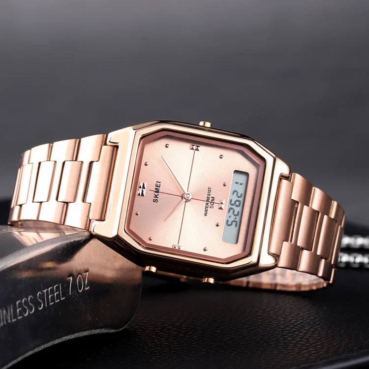 SKMEI Fashion 3Time Chrono Digital Electronic Wristwatch For Men Women Double Display Waterproof Sport Chrono Watch Reloj Hombre