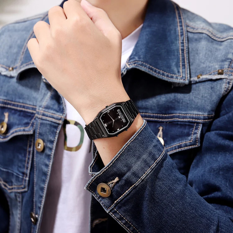 SKMEI Fashion 3Time Chrono Digital Electronic Wristwatch For Men Women Double Display Waterproof Sport Chrono Watch Reloj Hombre