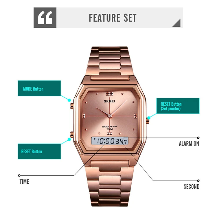 SKMEI Fashion 3Time Chrono Digital Electronic Wristwatch For Men Women Double Display Waterproof Sport Chrono Watch Reloj Hombre