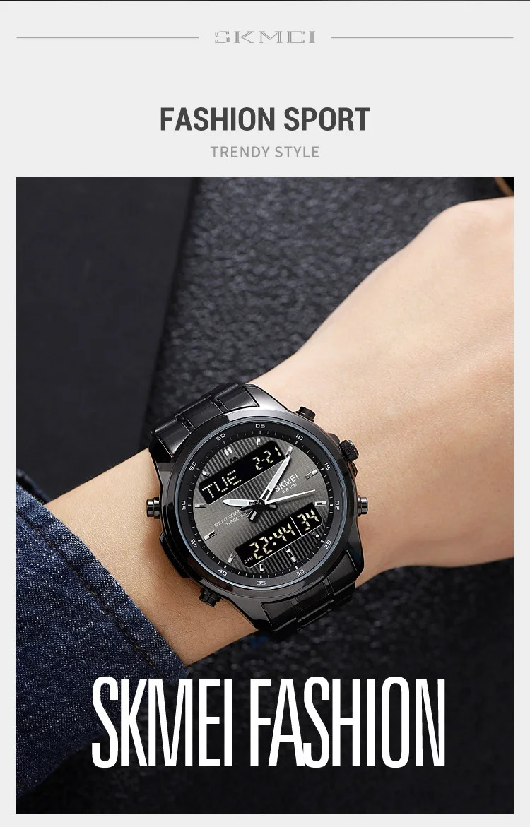 SKMEI Fashion 3Time Countdown Timer Digital Wristwatches For Men Women Back Light Sport Waterproof Alarm Watch relogio masculino
