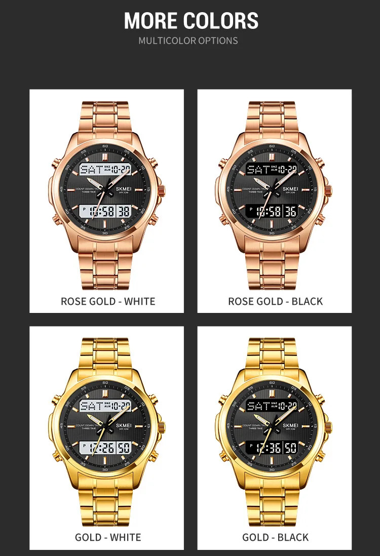 SKMEI Fashion 3Time Countdown Timer Digital Wristwatches For Men Women Back Light Sport Waterproof Alarm Watch relogio masculino