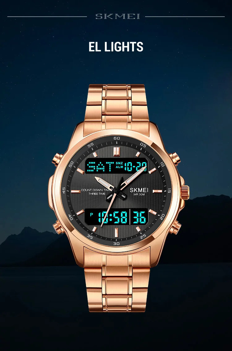 SKMEI Fashion 3Time Countdown Timer Digital Wristwatches For Men Women Back Light Sport Waterproof Alarm Watch relogio masculino