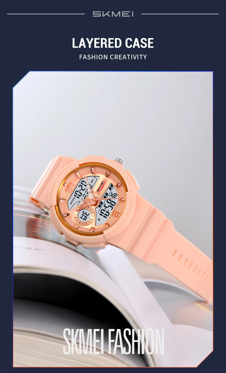 SKMEI 2Time Fashion Digital Electronics Watch Sports LED Light Quartz Watches For Men Waterproof Alarm Wristwatches Reloj Hombre