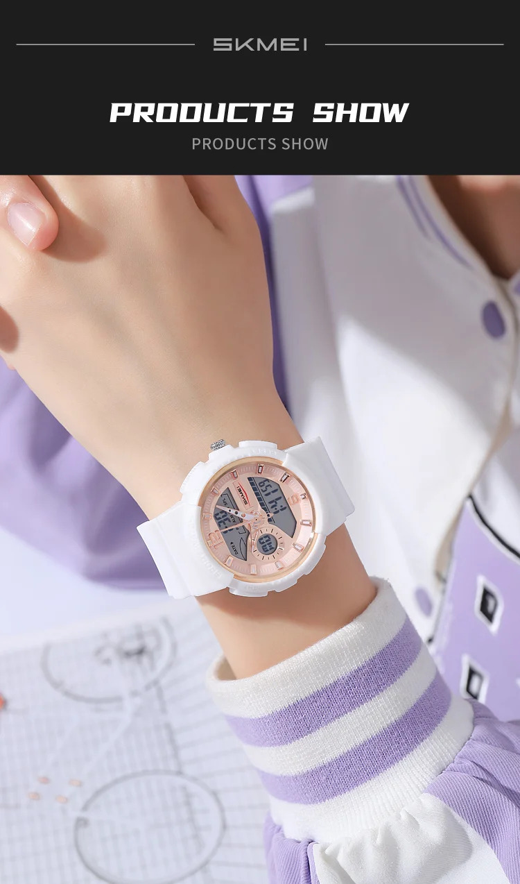 SKMEI 2Time Fashion Digital Electronics Watch Sports LED Light Quartz Watches For Men Waterproof Alarm Wristwatches Reloj Hombre