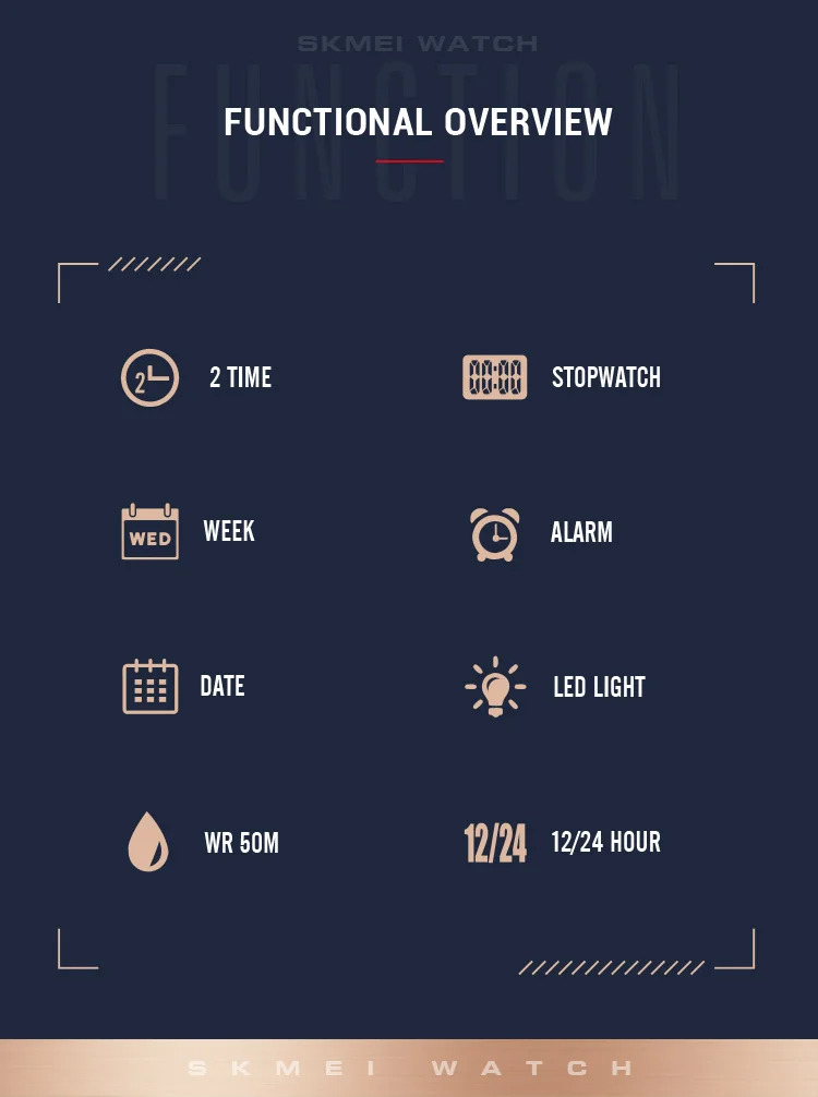 SKMEI 2Time Fashion Digital Electronics Watch Sports LED Light Quartz Watches For Men Waterproof Alarm Wristwatches Reloj Hombre