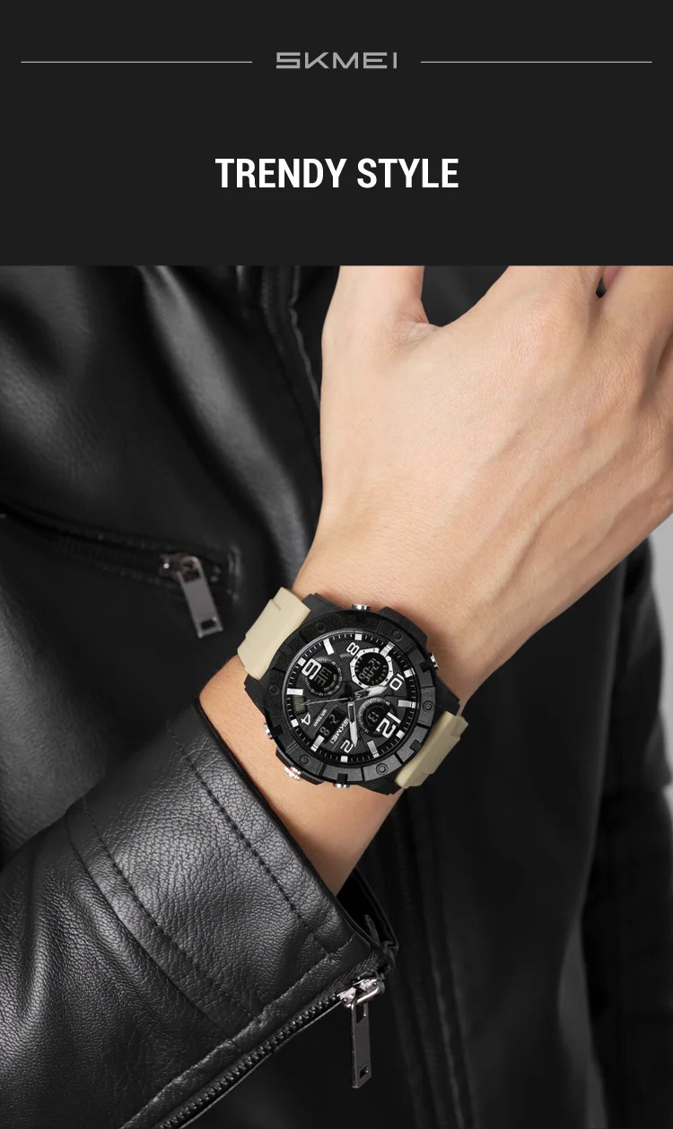 SKMEI Fashion 2Time Digital Electronics Watch Sports LED Light Quartz Watches For Men Waterproof Alarm Wristwatches Reloj Hombre