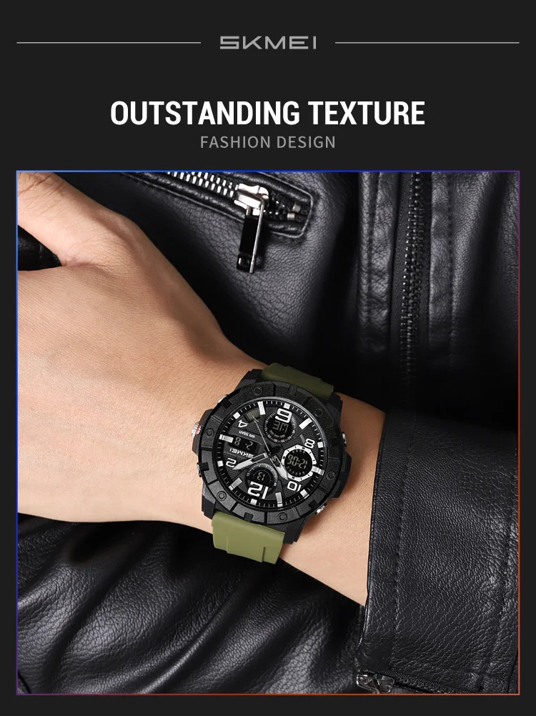 SKMEI Fashion 2Time Digital Electronics Watch Sports LED Light Quartz Watches For Men Waterproof Alarm Wristwatches Reloj Hombre