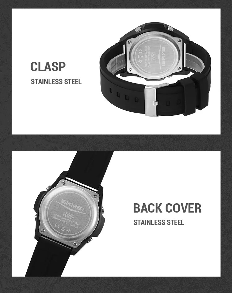 SKMEI Alarm Chrono Digital Watch Count Down Timer Military Sports Wristwatches For Men Women Waterproof Date Electronics Watches