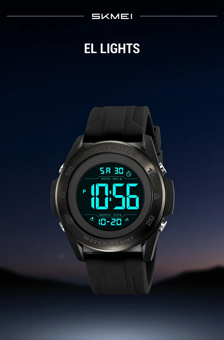 SKMEI Alarm Chrono Digital Watch Count Down Timer Military Sports Wristwatches For Men Women Waterproof Date Electronics Watches