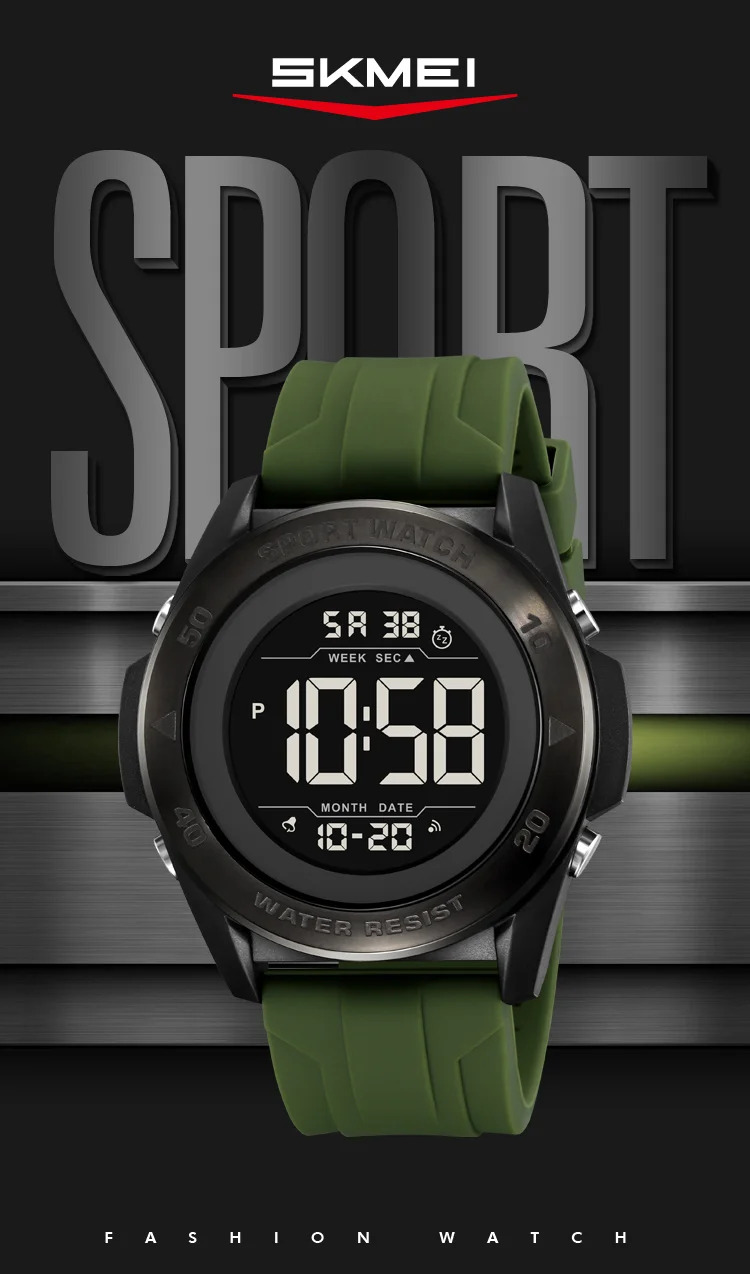 SKMEI Alarm Chrono Digital Watch Count Down Timer Military Sports Wristwatches For Men Women Waterproof Date Electronics Watches