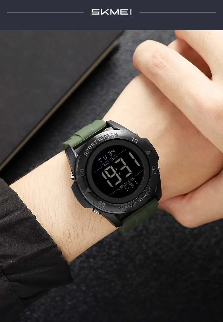 SKMEI Alarm Chrono Digital Watch Count Down Timer Military Sports Wristwatches For Men Women Waterproof Date Electronics Watches