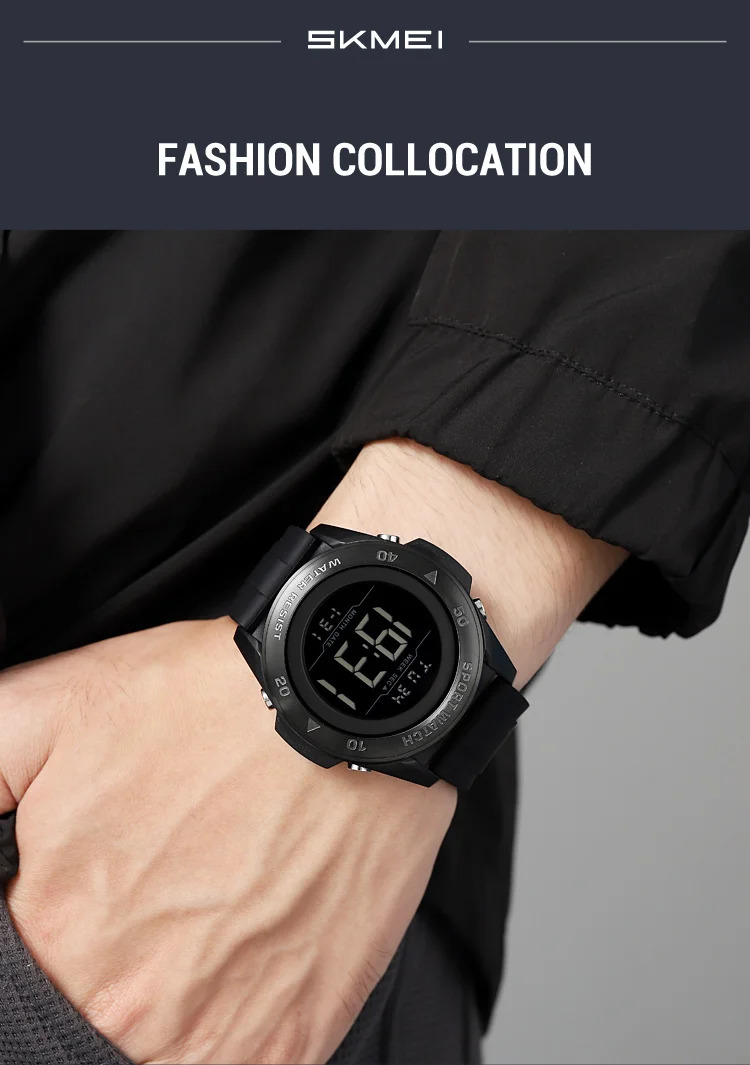 SKMEI Alarm Chrono Digital Watch Count Down Timer Military Sports Wristwatches For Men Women Waterproof Date Electronics Watches