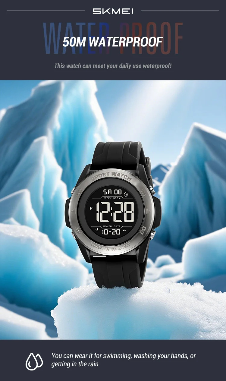 SKMEI Alarm Chrono Digital Watch Count Down Timer Military Sports Wristwatches For Men Women Waterproof Date Electronics Watches