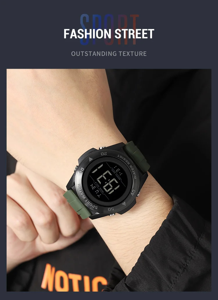 SKMEI Alarm Chrono Digital Watch Count Down Timer Military Sports Wristwatches For Men Women Waterproof Date Electronics Watches