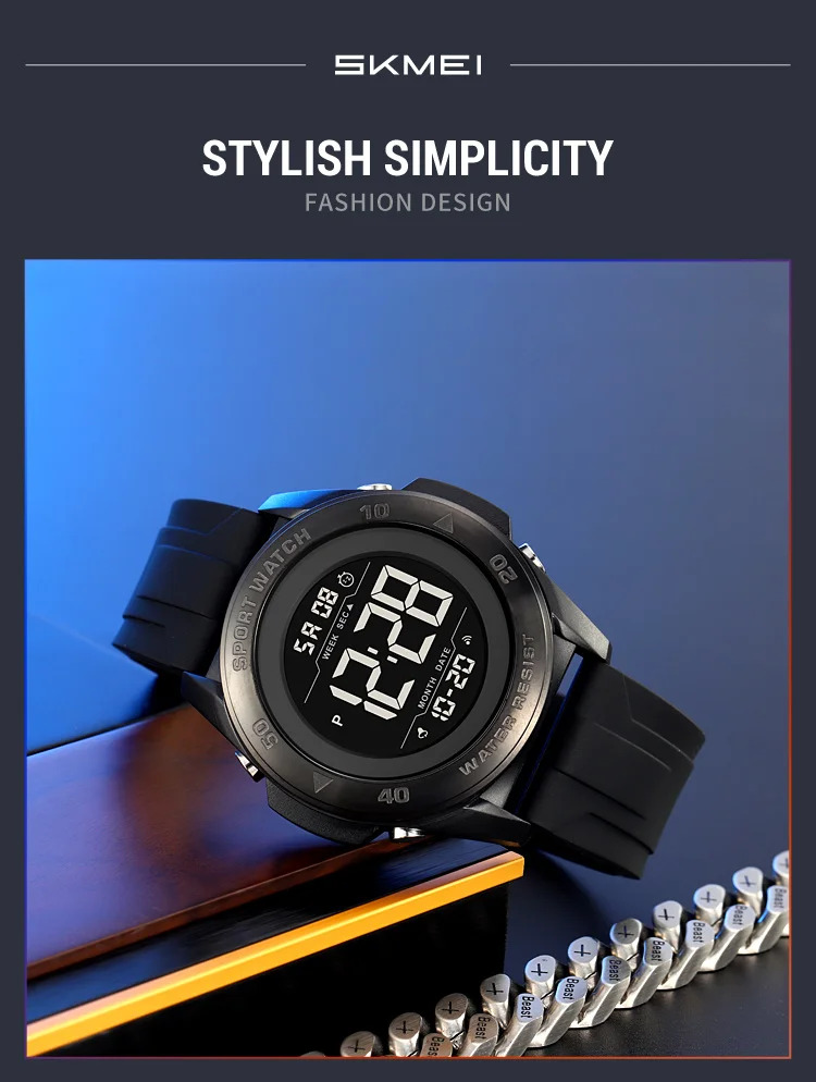SKMEI Alarm Chrono Digital Watch Count Down Timer Military Sports Wristwatches For Men Women Waterproof Date Electronics Watches