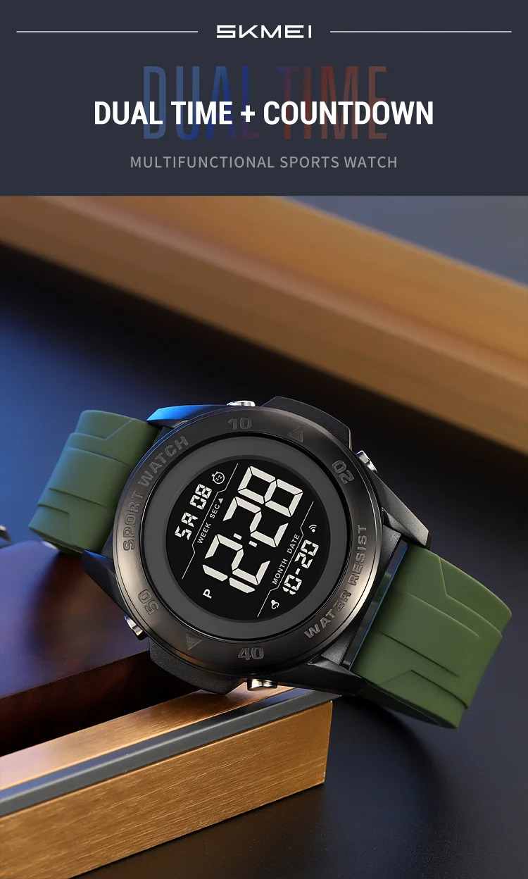 SKMEI Alarm Chrono Digital Watch Count Down Timer Military Sports Wristwatches For Men Women Waterproof Date Electronics Watches