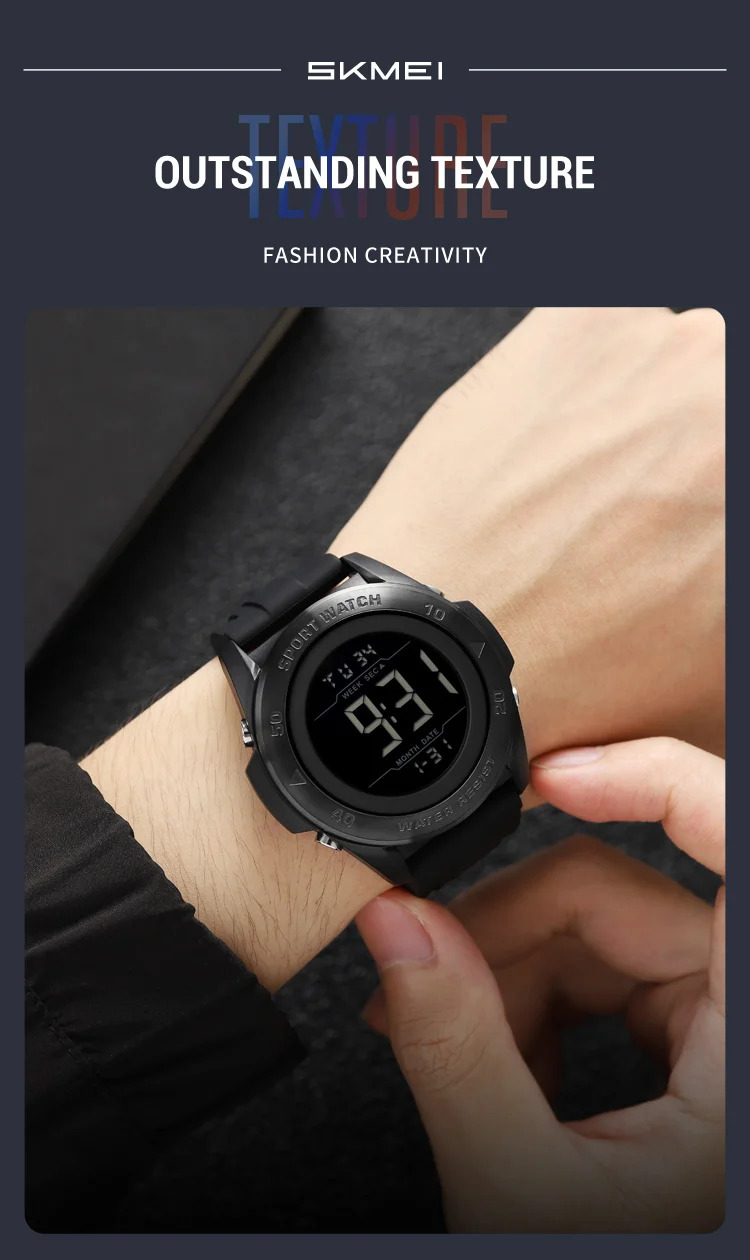 SKMEI Alarm Chrono Digital Watch Count Down Timer Military Sports Wristwatches For Men Women Waterproof Date Electronics Watches