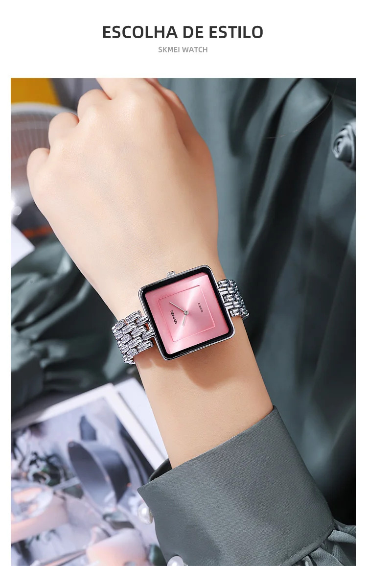 SKMEI Luxury Lady Quartz Wristwatch Simple Elegant Sweet Watches For Women Fashion 3Bar Waterproof Time Female Watch Reloj Mujer