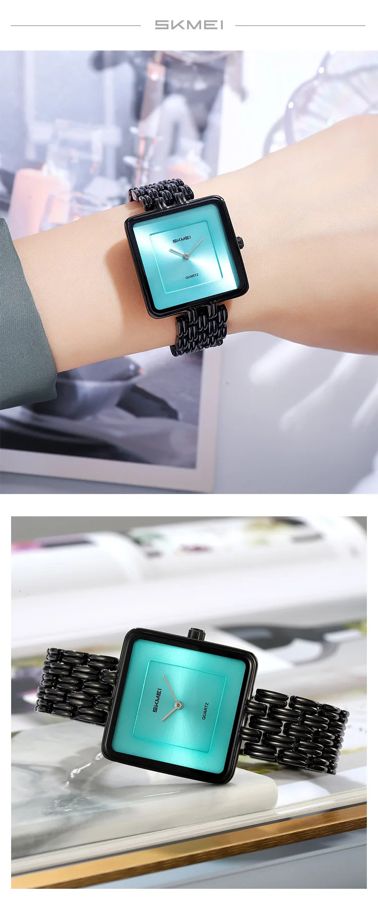 SKMEI Luxury Lady Quartz Wristwatch Simple Elegant Sweet Watches For Women Fashion 3Bar Waterproof Time Female Watch Reloj Mujer