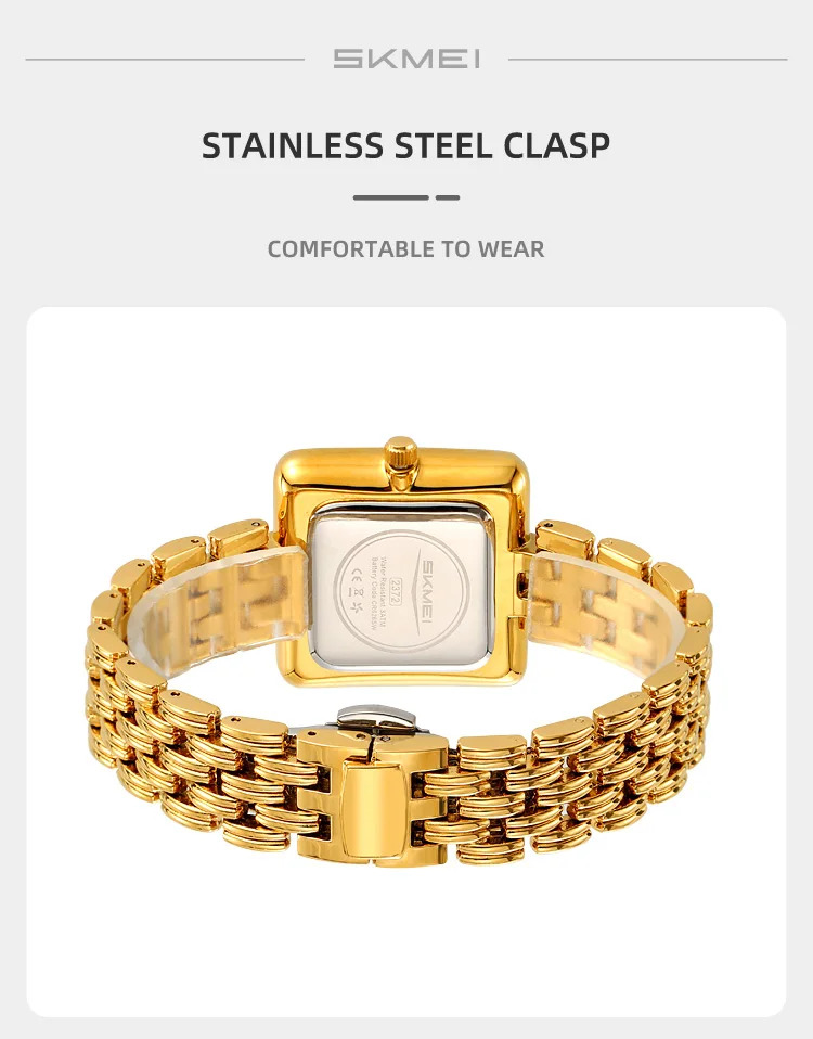 SKMEI Luxury Lady Quartz Wristwatch Simple Elegant Sweet Watches For Women Fashion 3Bar Waterproof Time Female Watch Reloj Mujer