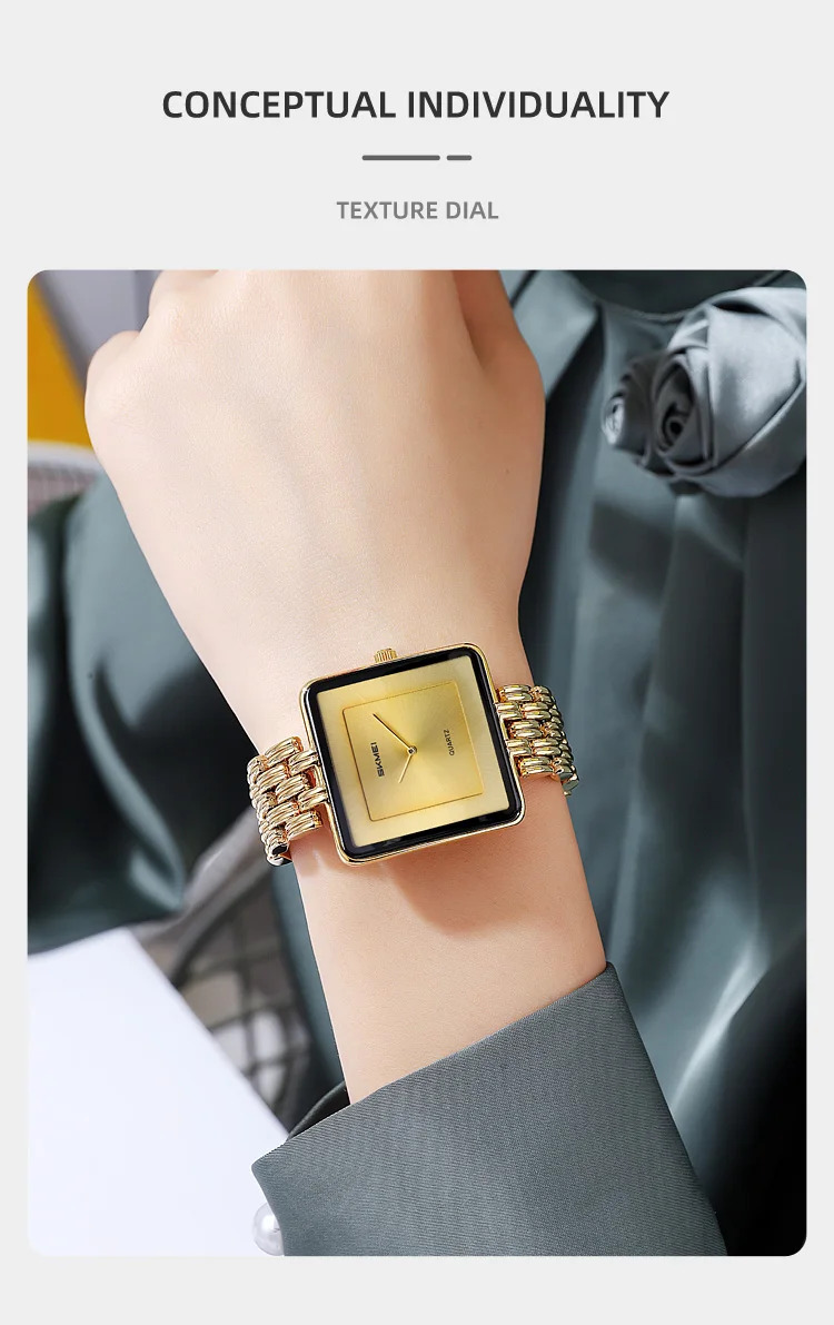 SKMEI Luxury Lady Quartz Wristwatch Simple Elegant Sweet Watches For Women Fashion 3Bar Waterproof Time Female Watch Reloj Mujer