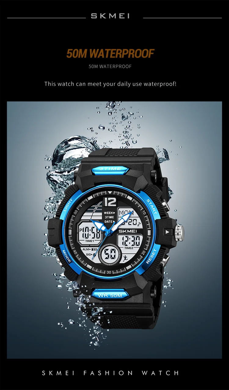 SKMEI World Time Digital Watches Fashion Design Waterproof Chrono Wristwatches Sports Casual Alarm Clock Watches For Men Women