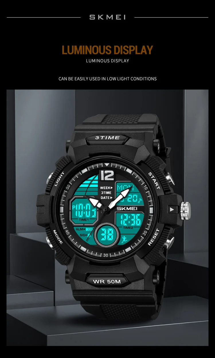 SKMEI World Time Digital Watches Fashion Design Waterproof Chrono Wristwatches Sports Casual Alarm Clock Watches For Men Women
