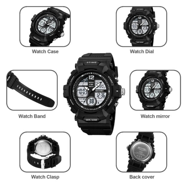 Skmei 2354 World Time Chronograph Digital Sports Watch with Alarm for Men Women (50M Waterproof) - Image 4
