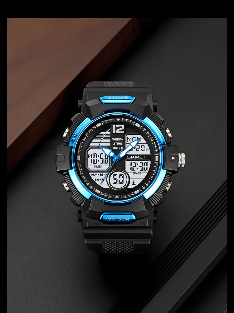 SKMEI World Time Digital Watches Fashion Design Waterproof Chrono Wristwatches Sports Casual Alarm Clock Watches For Men Women