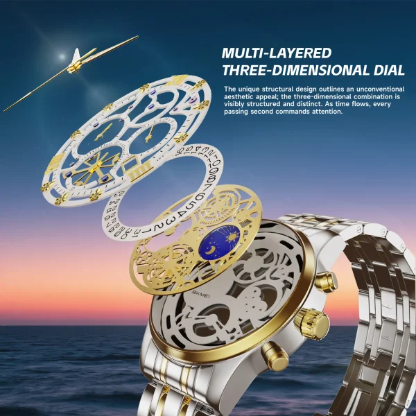 Skmei 7039 Date Watch for Men and Women with 3D Dial (30M Waterproof) - Image 5