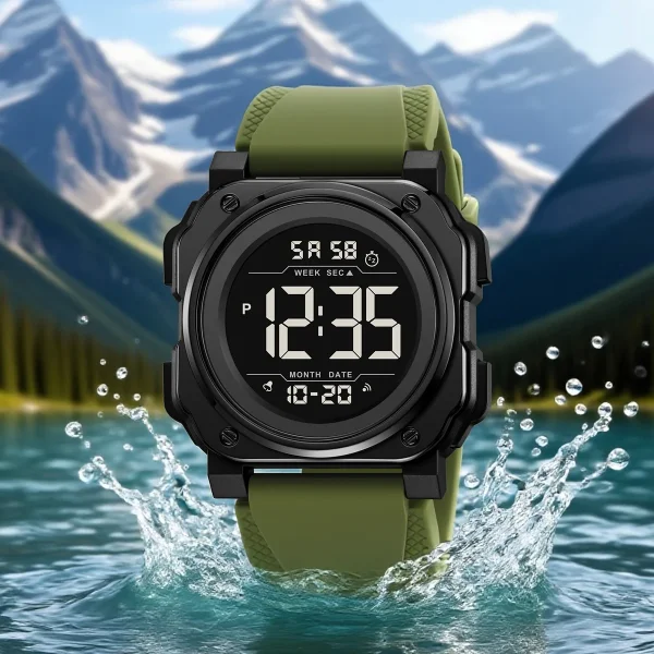 Skmei 2511 Large Digital Chronograph Sports Watch for Men and Women with Countdown Alarm (50M Waterproof) - Image 2