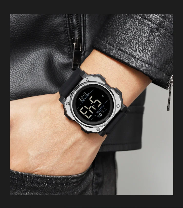 SKMEI Large Dial Chrono Sports Digital Watches For Men Women Fashion Chrono Countdown Alarm Electronics Wristwatch reloj hombre