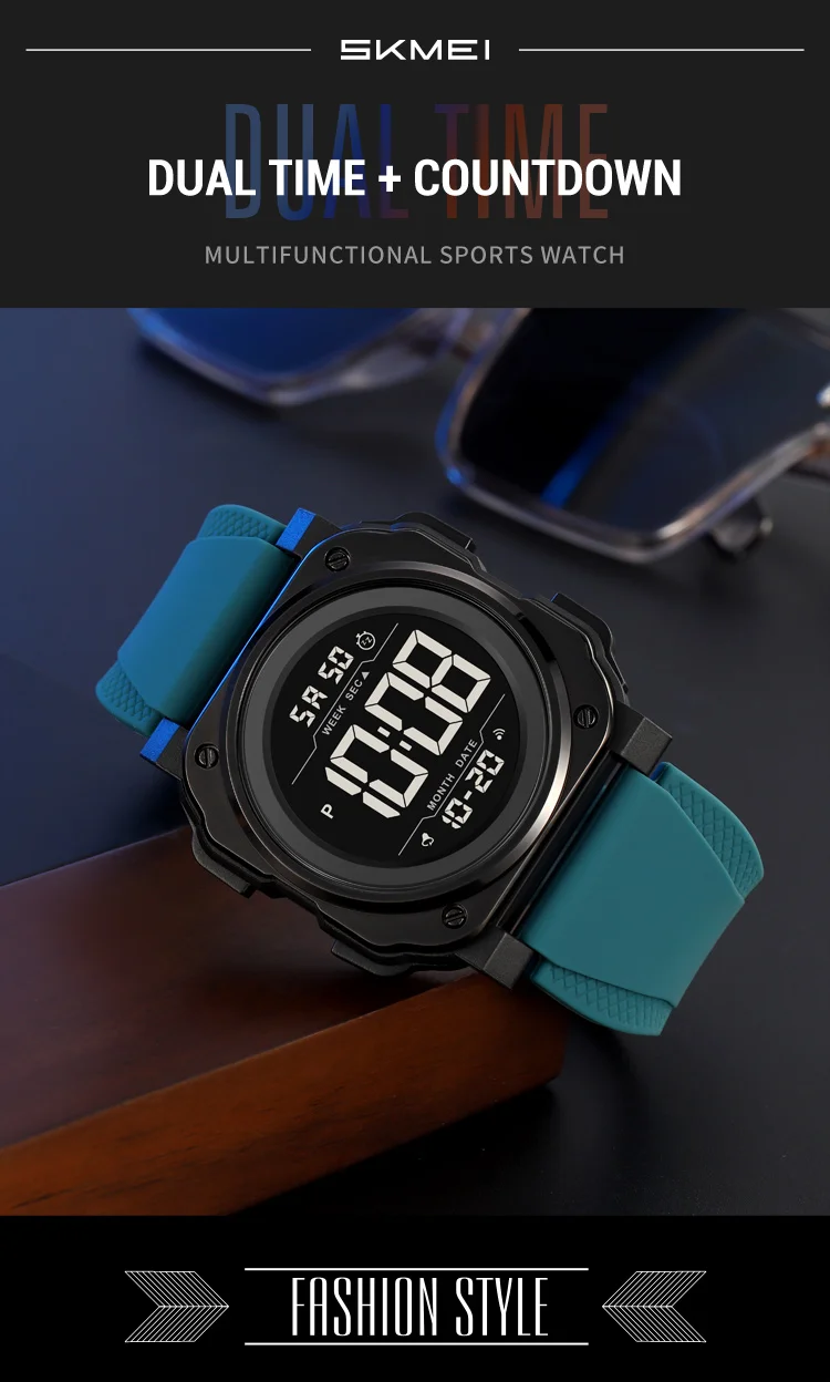 SKMEI Large Dial Chrono Sports Digital Watches For Men Women Fashion Chrono Countdown Alarm Electronics Wristwatch reloj hombre