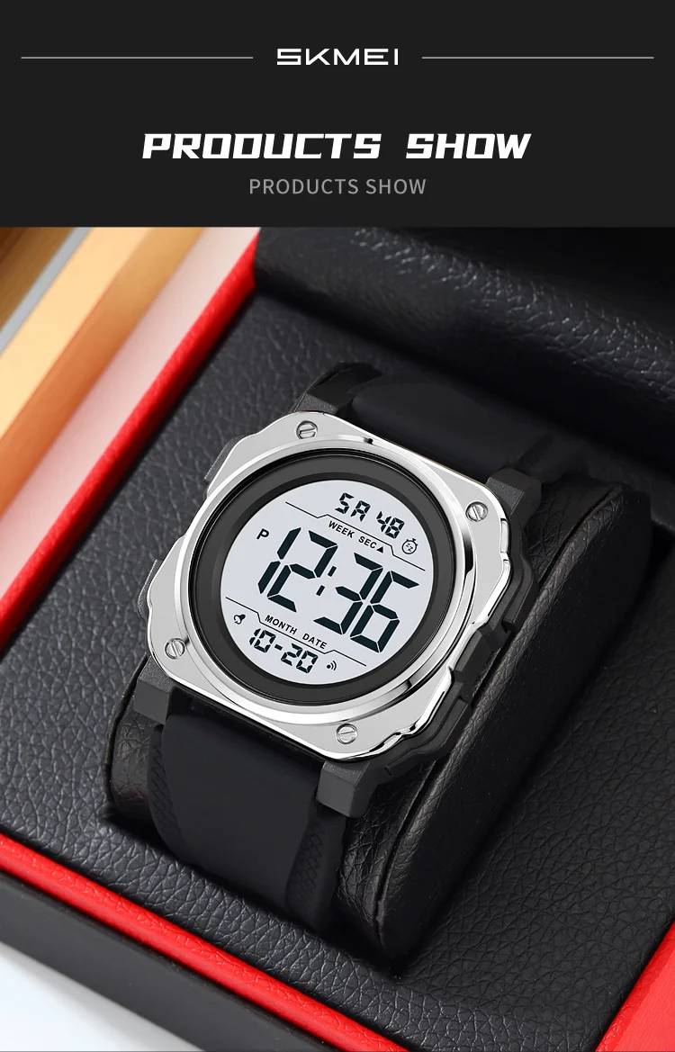 SKMEI Large Dial Chrono Sports Digital Watches For Men Women Fashion Chrono Countdown Alarm Electronics Wristwatch reloj hombre