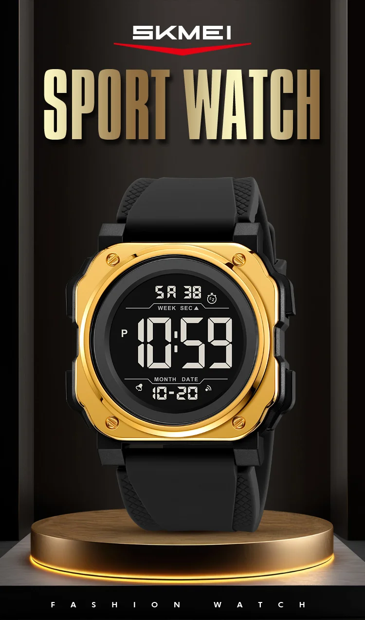 SKMEI Large Dial Chrono Sports Digital Watches For Men Women Fashion Chrono Countdown Alarm Electronics Wristwatch reloj hombre