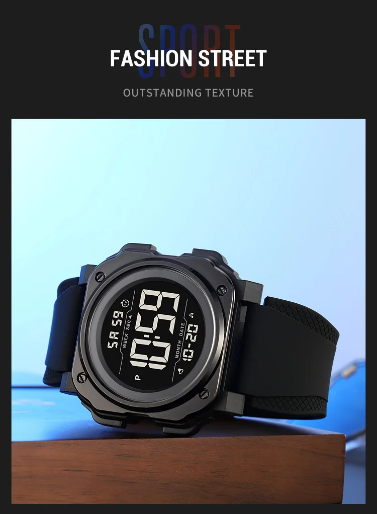 SKMEI Large Dial Chrono Sports Digital Watches For Men Women Fashion Chrono Countdown Alarm Electronics Wristwatch reloj hombre