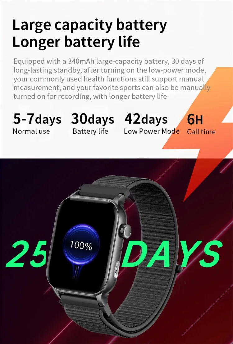 SKMEI 1.952 inch AMOLED Smartwatches Voice Assistant Sports Smart Watch For Men Women IP67 Waterproof Wristwatch For Android IOS