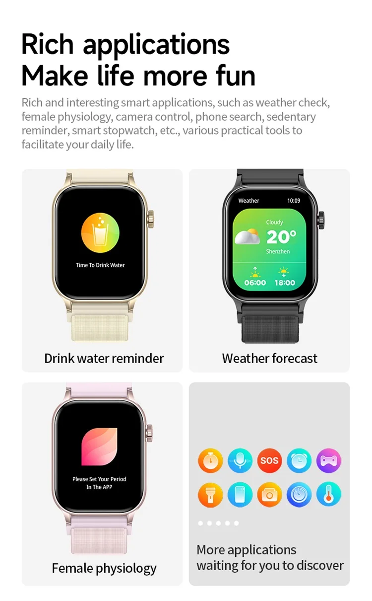 SKMEI 1.952 inch AMOLED Smartwatches Voice Assistant Sports Smart Watch For Men Women IP67 Waterproof Wristwatch For Android IOS