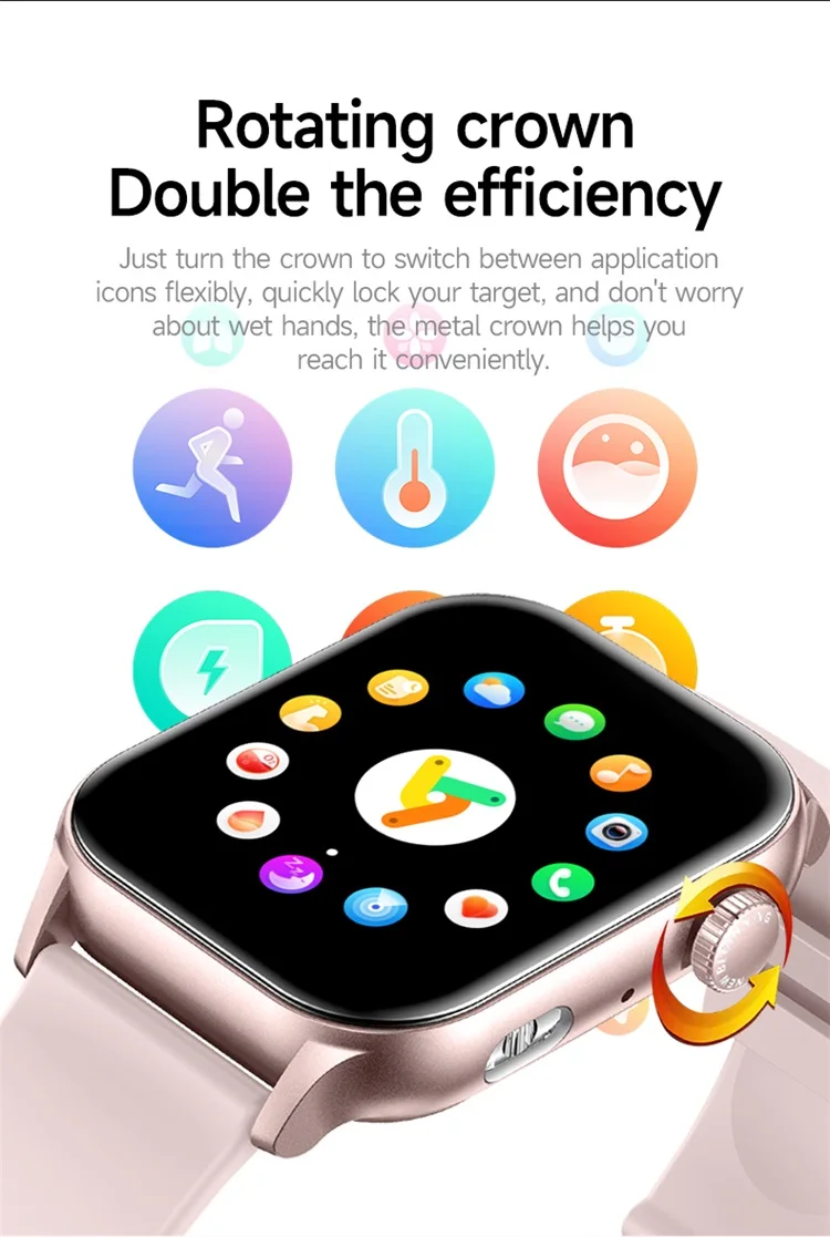 SKMEI 1.952 inch AMOLED Smartwatches Voice Assistant Sports Smart Watch For Men Women IP67 Waterproof Wristwatch For Android IOS