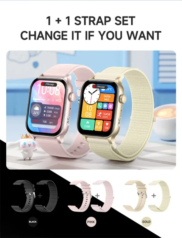 SKMEI 1952 1.95" AMOLED Smart Watch with Voice Assistant, Health Monitoring for Men Women (IP67 Waterproof)
