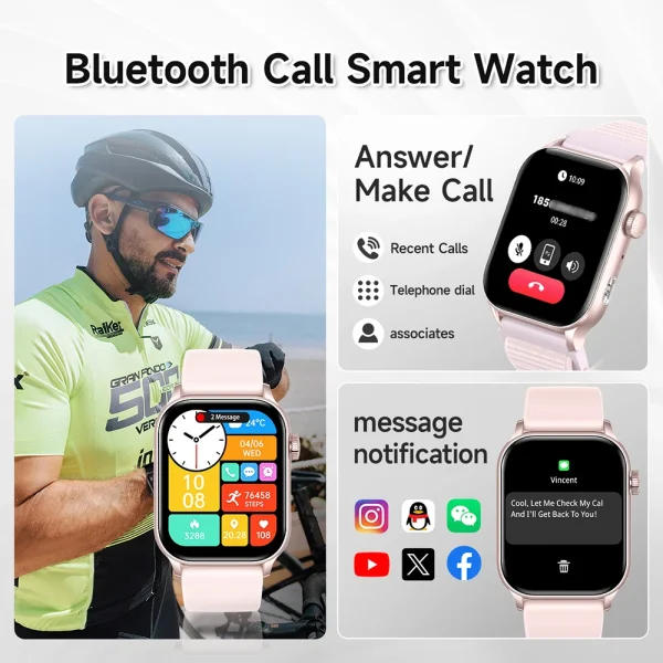 SKMEI 1952 1.95" AMOLED Smart Watch with Voice Assistant, Health Monitoring for Men Women (IP67 Waterproof) - Image 5