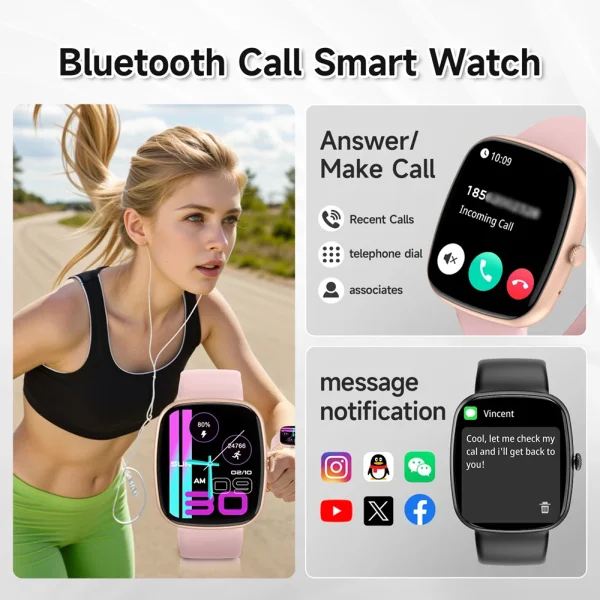 SKMEI 1.83" Military Smartwatch with Heart Rate Monitor, Bluetooth Calls, 130+ Sports Modes for Android iOS (IP67 Waterproof) - Image 2