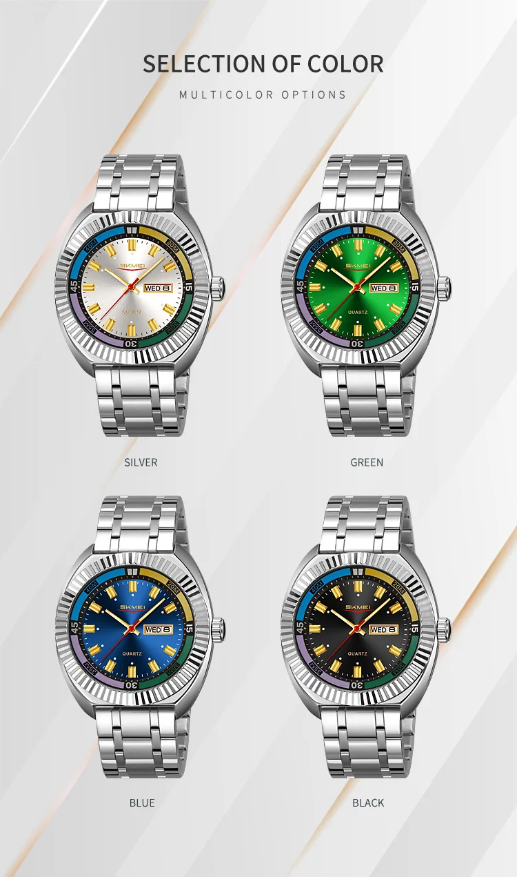 SKMEI Business Luxury Luminous Pointer Quartz Movement Watches Fashion Design Waterproof Time Week Date Wristwatch For Men Women