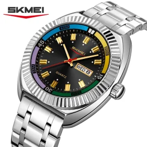 Skmei 9353 Luminous Pointer Date Week Quartz Watch for Men Women (30M Waterproof)