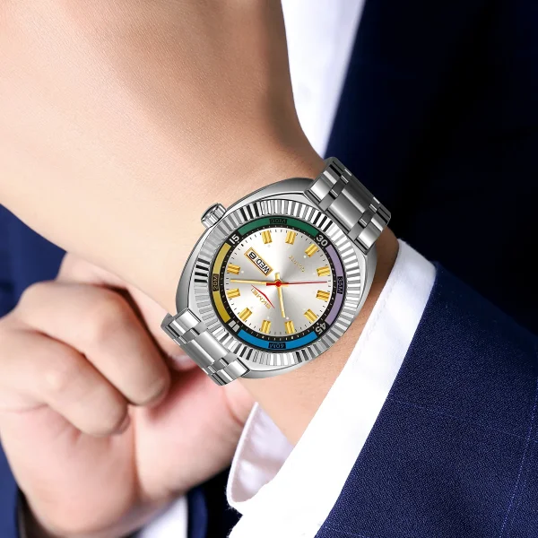 Skmei 9353 Luminous Pointer Date Week Quartz Watch for Men Women (30M Waterproof) - Image 3