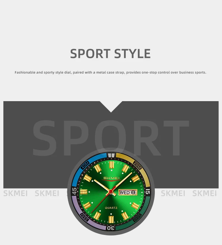SKMEI Business Luxury Luminous Pointer Quartz Movement Watches Fashion Design Waterproof Time Week Date Wristwatch For Men Women